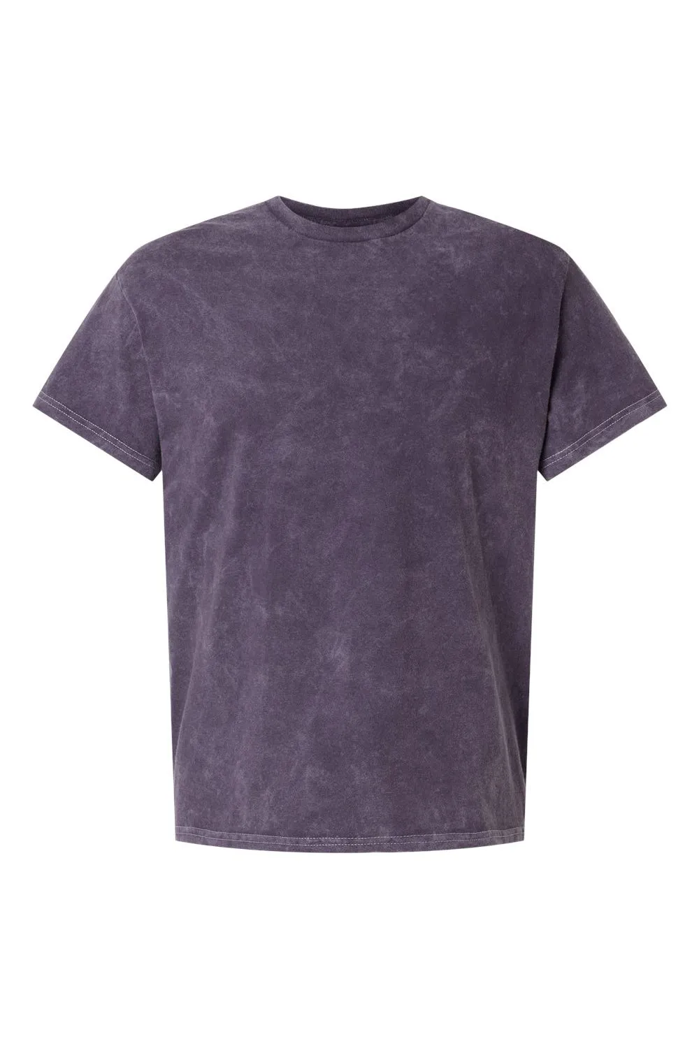 Dyenomite Mens Mineral Wash Short Sleeve Crewneck T-Shirt - Aubergine Clothing Dyenomite