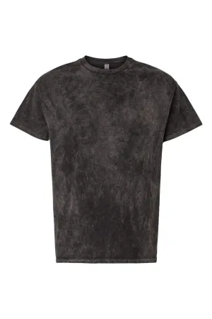 Dyenomite Mens Mineral Wash Short Sleeve Crewneck T-Shirt - Black Clothing Dyenomite