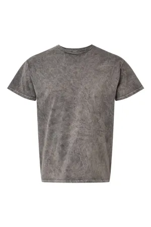 Dyenomite Mens Mineral Wash Short Sleeve Crewneck T-Shirt - Grey Clothing Dyenomite