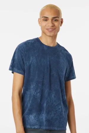 Dyenomite Mens Mineral Wash Short Sleeve Crewneck T-Shirt - Midnight Clothing Dyenomite