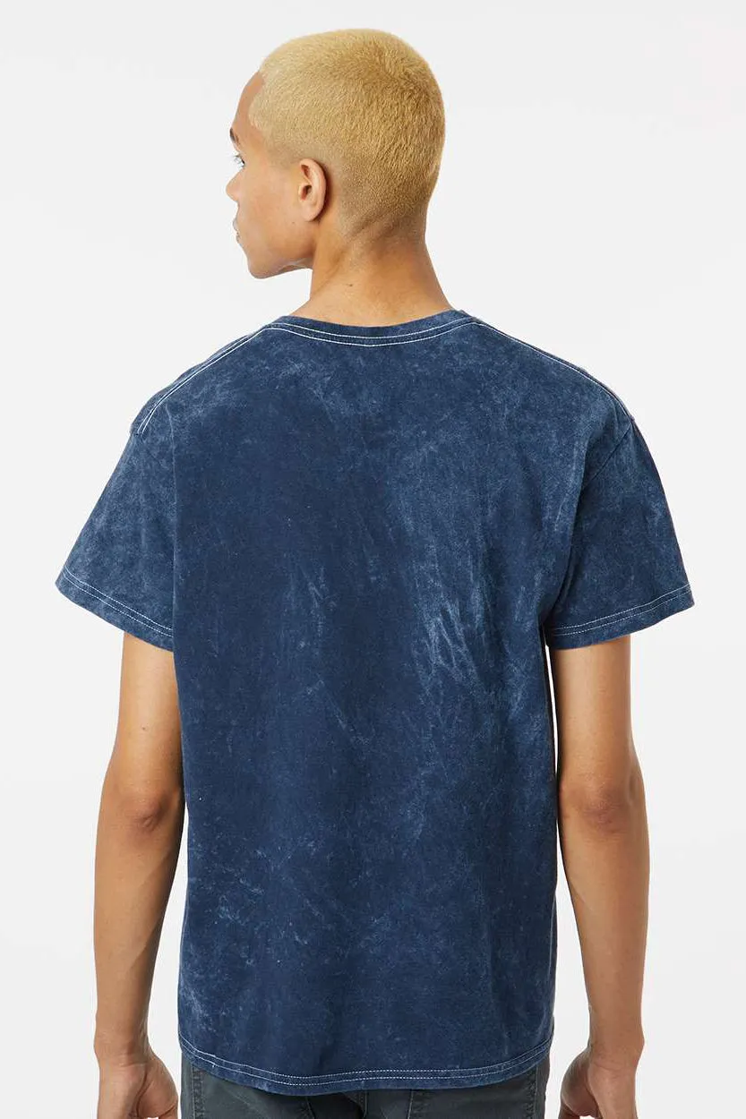 Dyenomite Mens Mineral Wash Short Sleeve Crewneck T-Shirt - Midnight Clothing Dyenomite