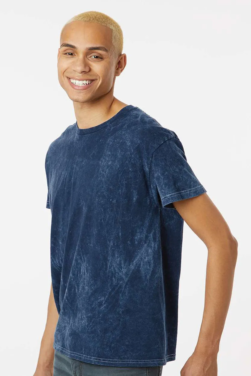 Dyenomite Mens Mineral Wash Short Sleeve Crewneck T-Shirt - Midnight Clothing Dyenomite