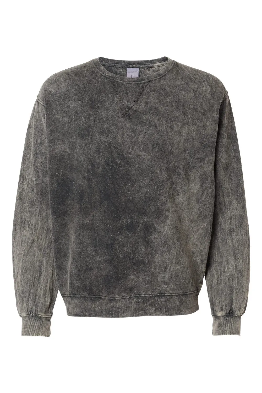 Dyenomite Mens Premium Fleece Mineral Wash Crewneck Sweatshirt - Grey Mineral Wash Clothing Dyenomite