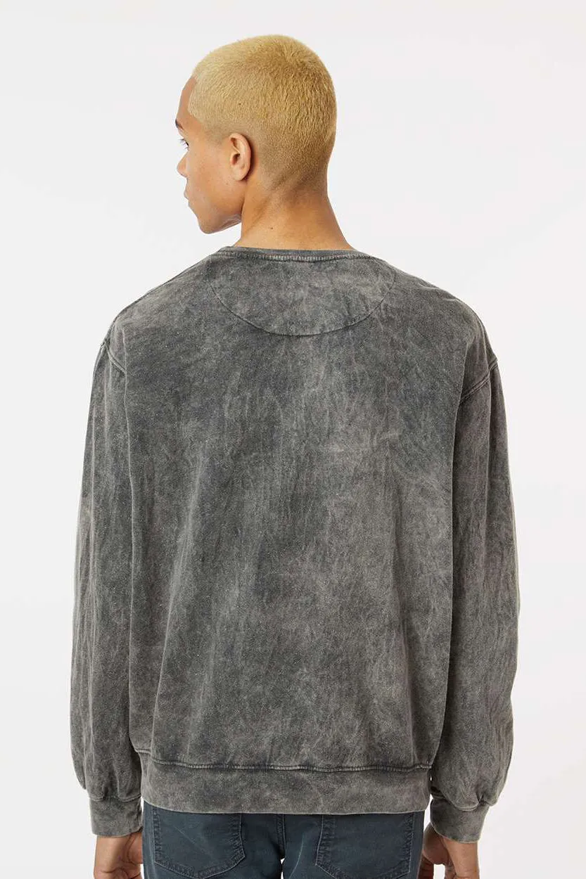 Dyenomite Mens Premium Fleece Mineral Wash Crewneck Sweatshirt - Grey Mineral Wash Clothing Dyenomite