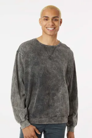 Dyenomite Mens Premium Fleece Mineral Wash Crewneck Sweatshirt - Grey Mineral Wash Clothing Dyenomite