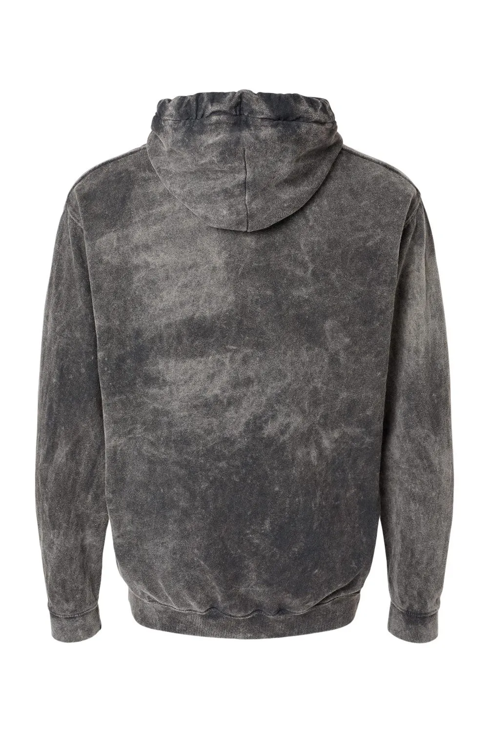 Dyenomite Mens Premium Fleece Mineral Wash Hooded Sweatshirt Hoodie w/ Pouch Pocket - Grey Mineral Wash Clothing Dyenomite