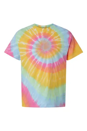 Dyenomite Mens Spiral Tie Dyed Short Sleeve Crewneck T-Shirt - Aerial Spiral Clothing Dyenomite