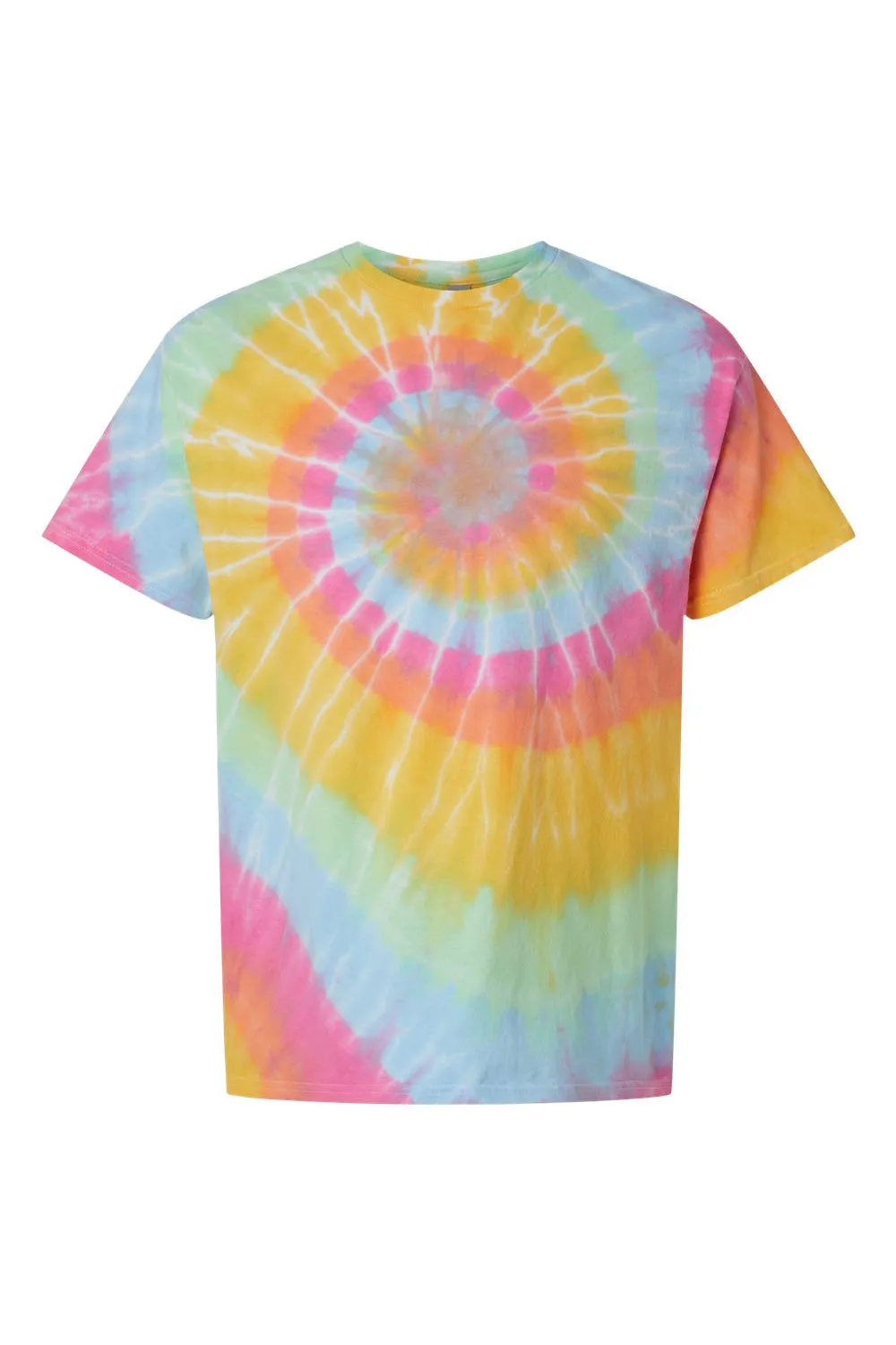 Dyenomite Mens Spiral Tie Dyed Short Sleeve Crewneck T-Shirt - Aerial Spiral Clothing Dyenomite