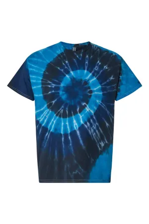 Dyenomite Mens Spiral Tie Dyed Short Sleeve Crewneck T-Shirt - Deep Sea Clothing Dyenomite