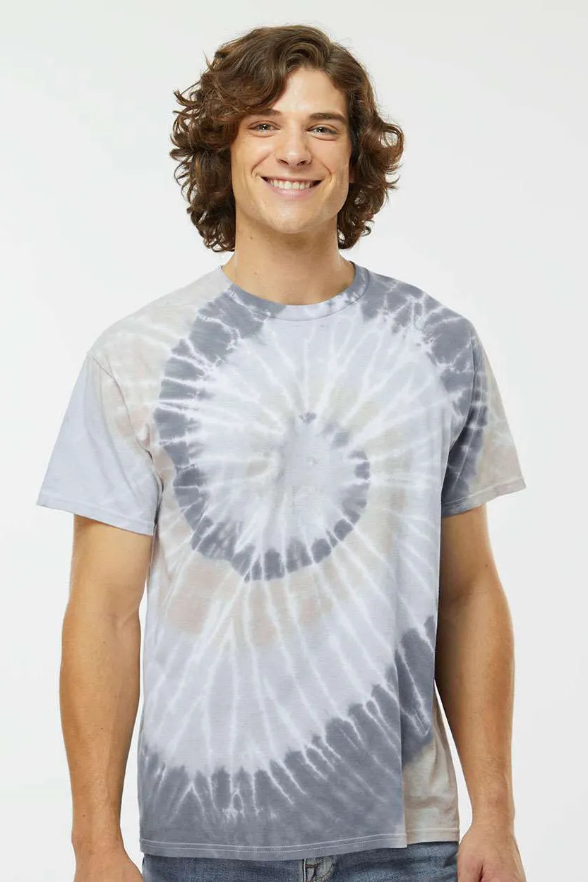 Dyenomite Mens Spiral Tie Dyed Short Sleeve Crewneck T-Shirt - Denali Clothing Dyenomite