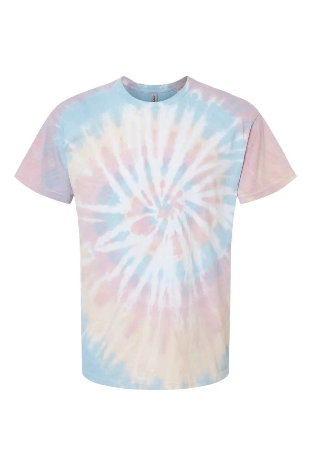 Dyenomite Mens Spiral Tie Dyed Short Sleeve Crewneck T-Shirt - Desert Rainbow Clothing Dyenomite