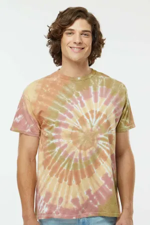 Dyenomite Mens Spiral Tie Dyed Short Sleeve Crewneck T-Shirt - Everglades Clothing Dyenomite