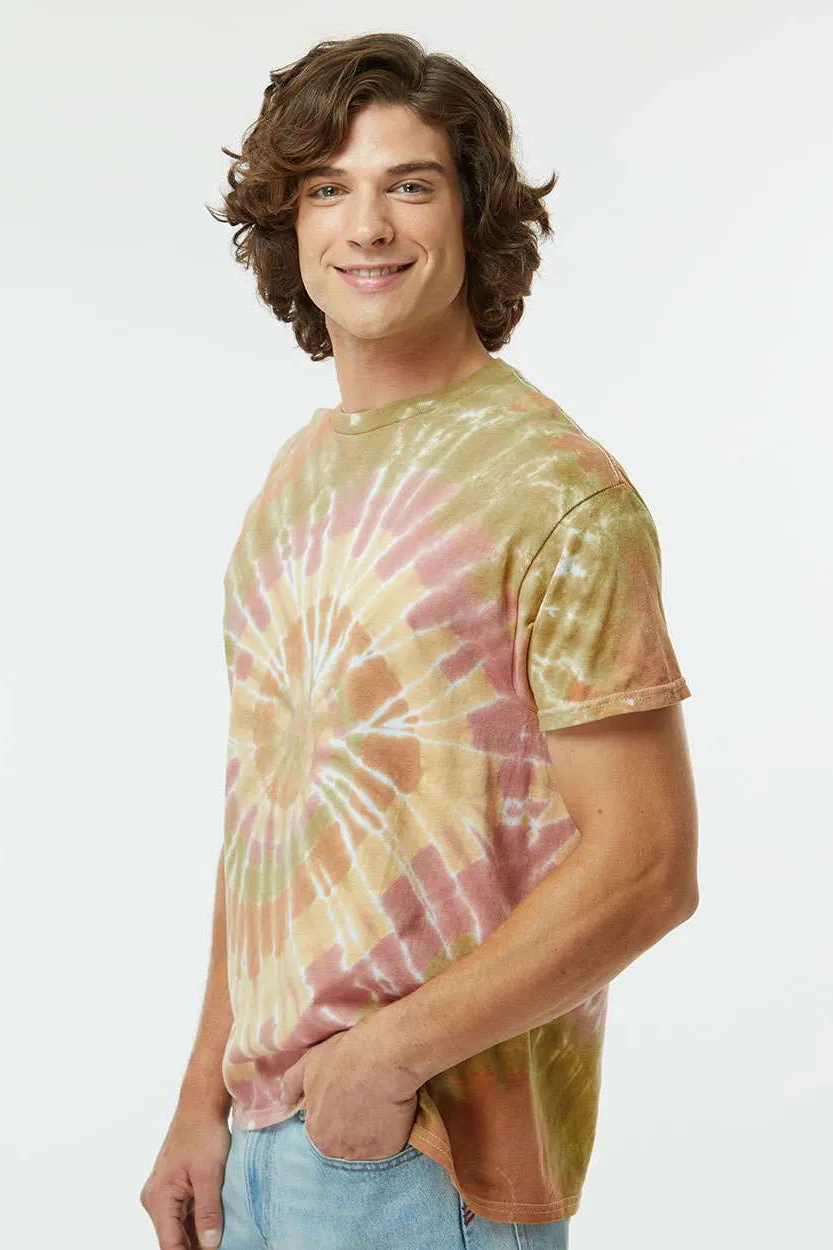 Dyenomite Mens Spiral Tie Dyed Short Sleeve Crewneck T-Shirt - Everglades Clothing Dyenomite
