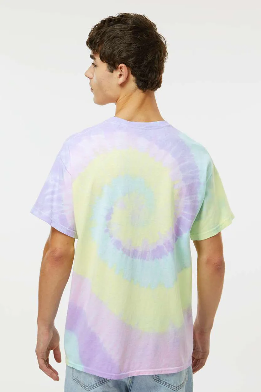 Dyenomite Mens Spiral Tie Dyed Short Sleeve Crewneck T-Shirt - Hawaiian Breeze Clothing Dyenomite