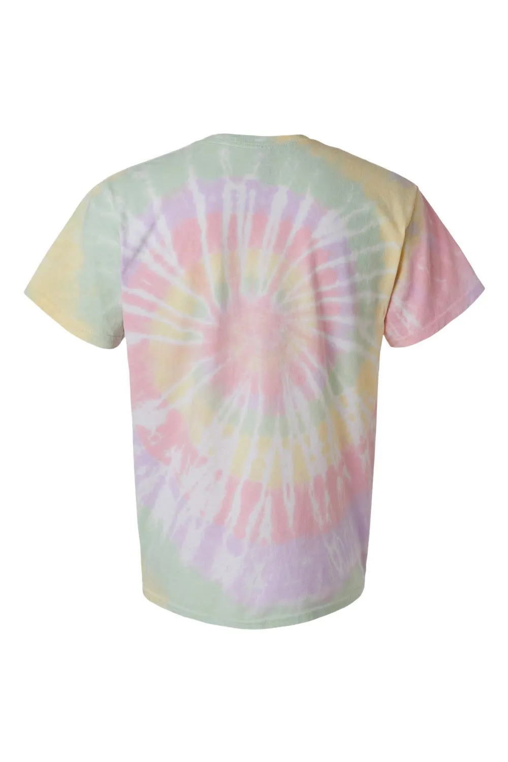 Dyenomite Mens Spiral Tie Dyed Short Sleeve Crewneck T-Shirt - Hazy Rainbow Clothing Dyenomite
