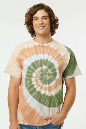 Dyenomite Mens Spiral Tie Dyed Short Sleeve Crewneck T-Shirt - Moab Clothing Dyenomite