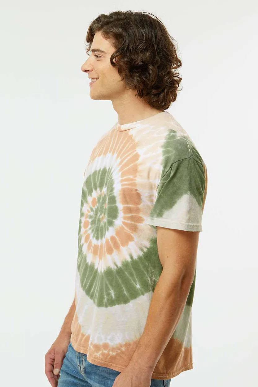Dyenomite Mens Spiral Tie Dyed Short Sleeve Crewneck T-Shirt - Moab Clothing Dyenomite