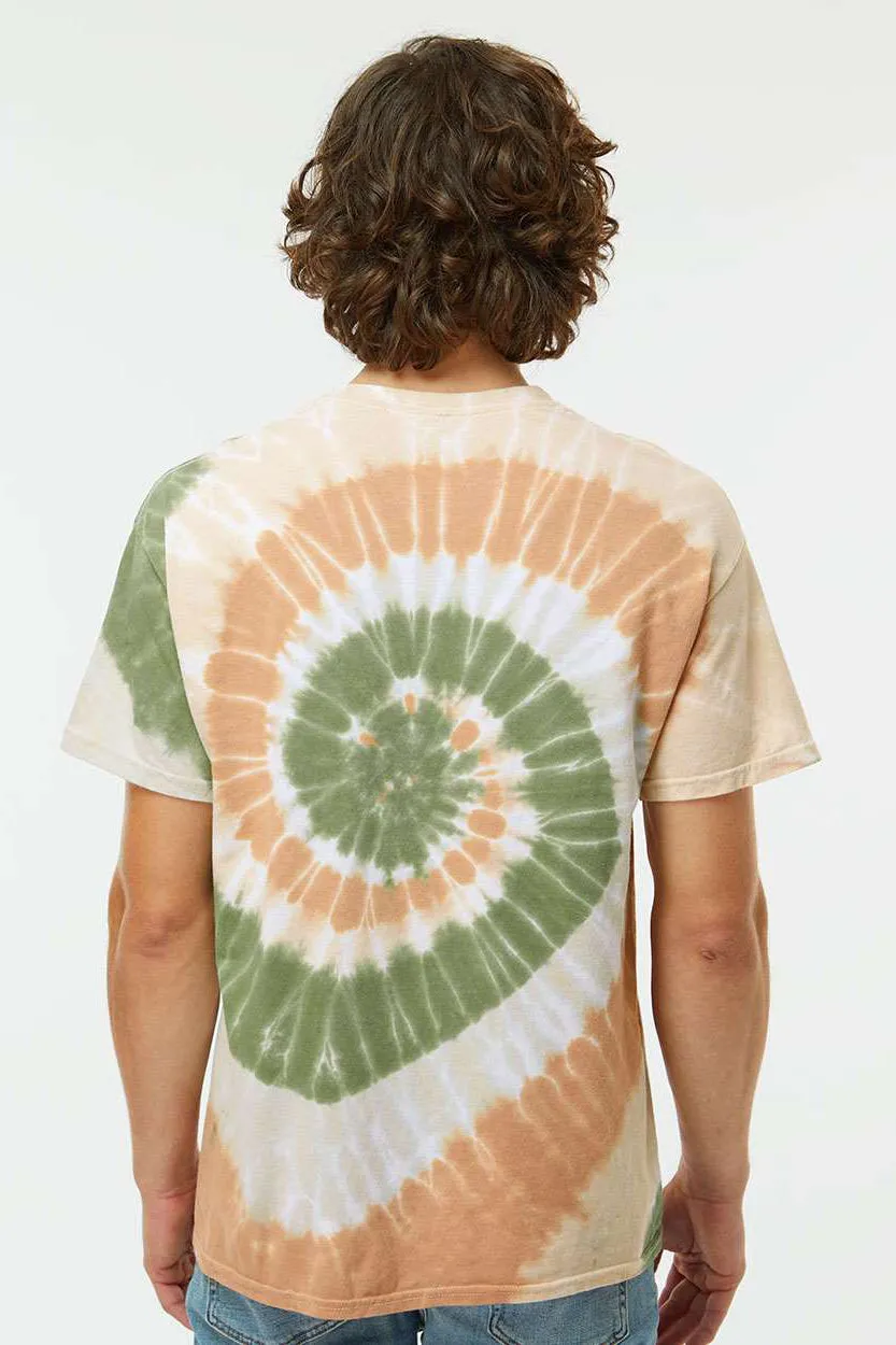 Dyenomite Mens Spiral Tie Dyed Short Sleeve Crewneck T-Shirt - Moab Clothing Dyenomite