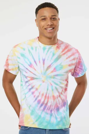 Dyenomite Mens Spiral Tie Dyed Short Sleeve Crewneck T-Shirt - Prism Clothing Dyenomite