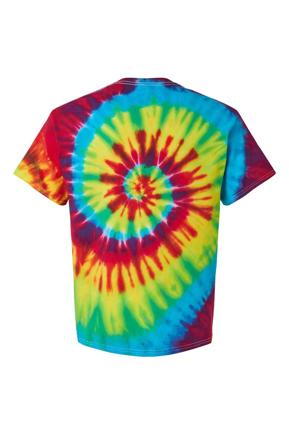 Dyenomite Mens Tide Tie Dyed Short Sleeve Crewneck T-Shirt - Rainbow Tide Clothing Dyenomite