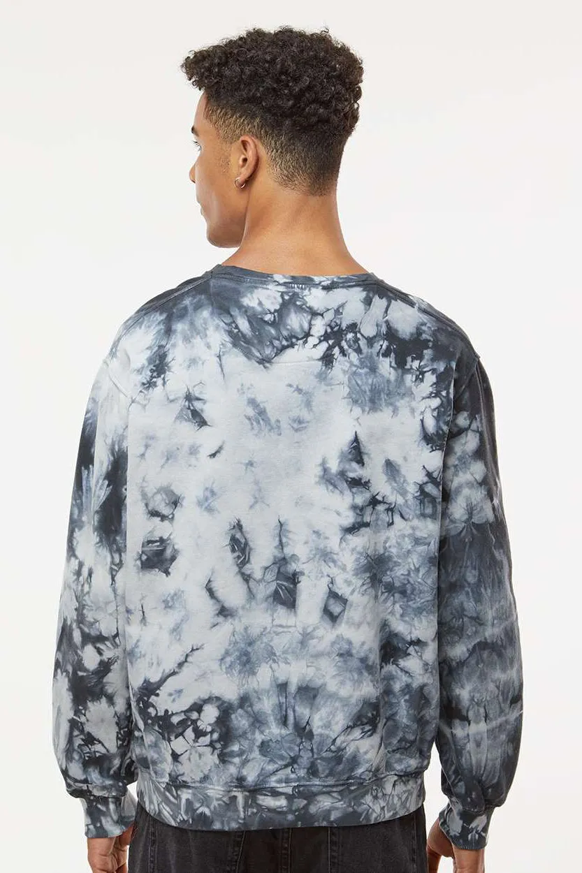 Dyenomite Mens Tie Dyed Crewneck Sweatshirt - Black Crystal Clothing Dyenomite