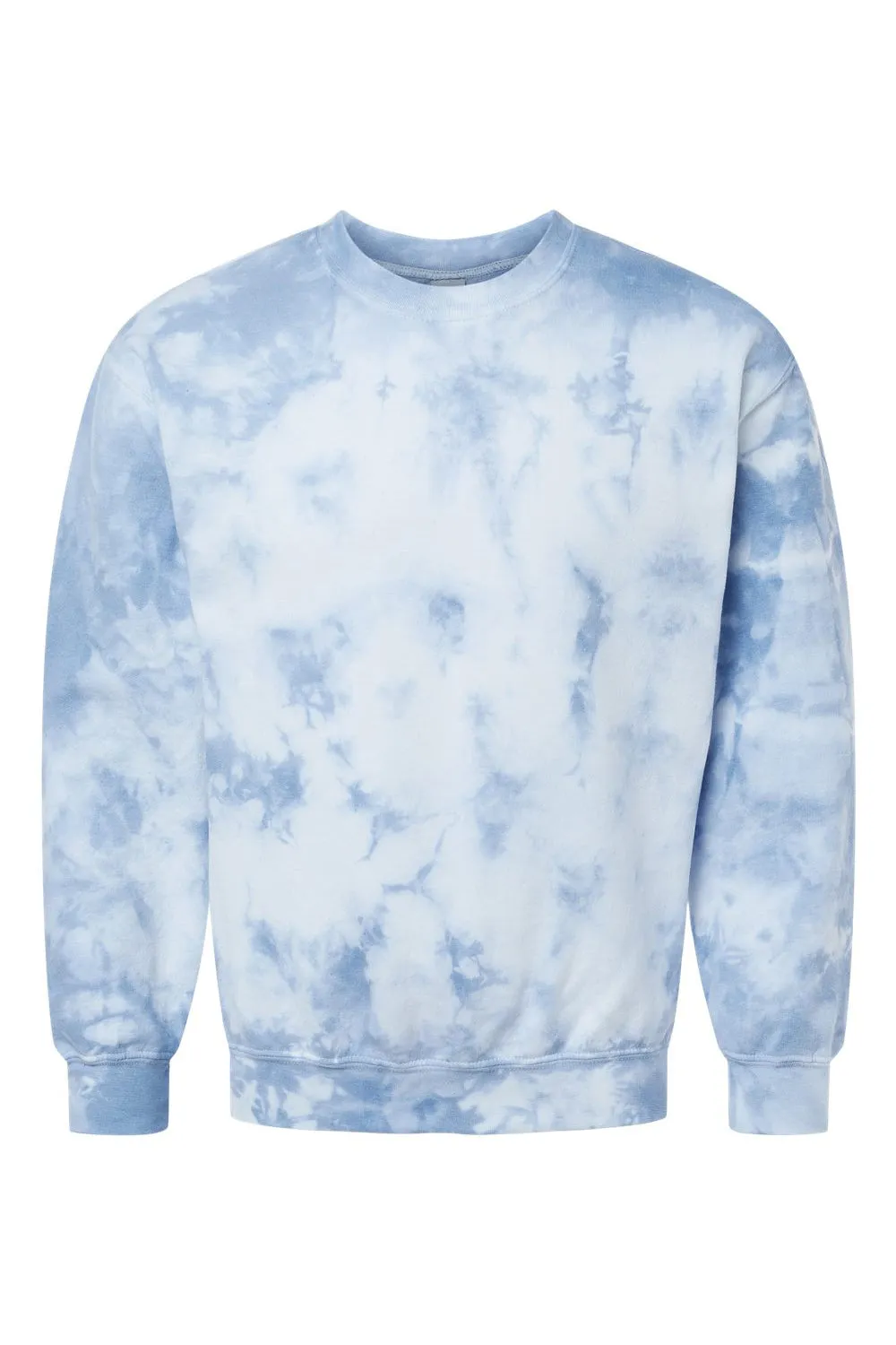 Dyenomite Mens Tie Dyed Crewneck Sweatshirt - Cloudy Sky Crystal Clothing Dyenomite