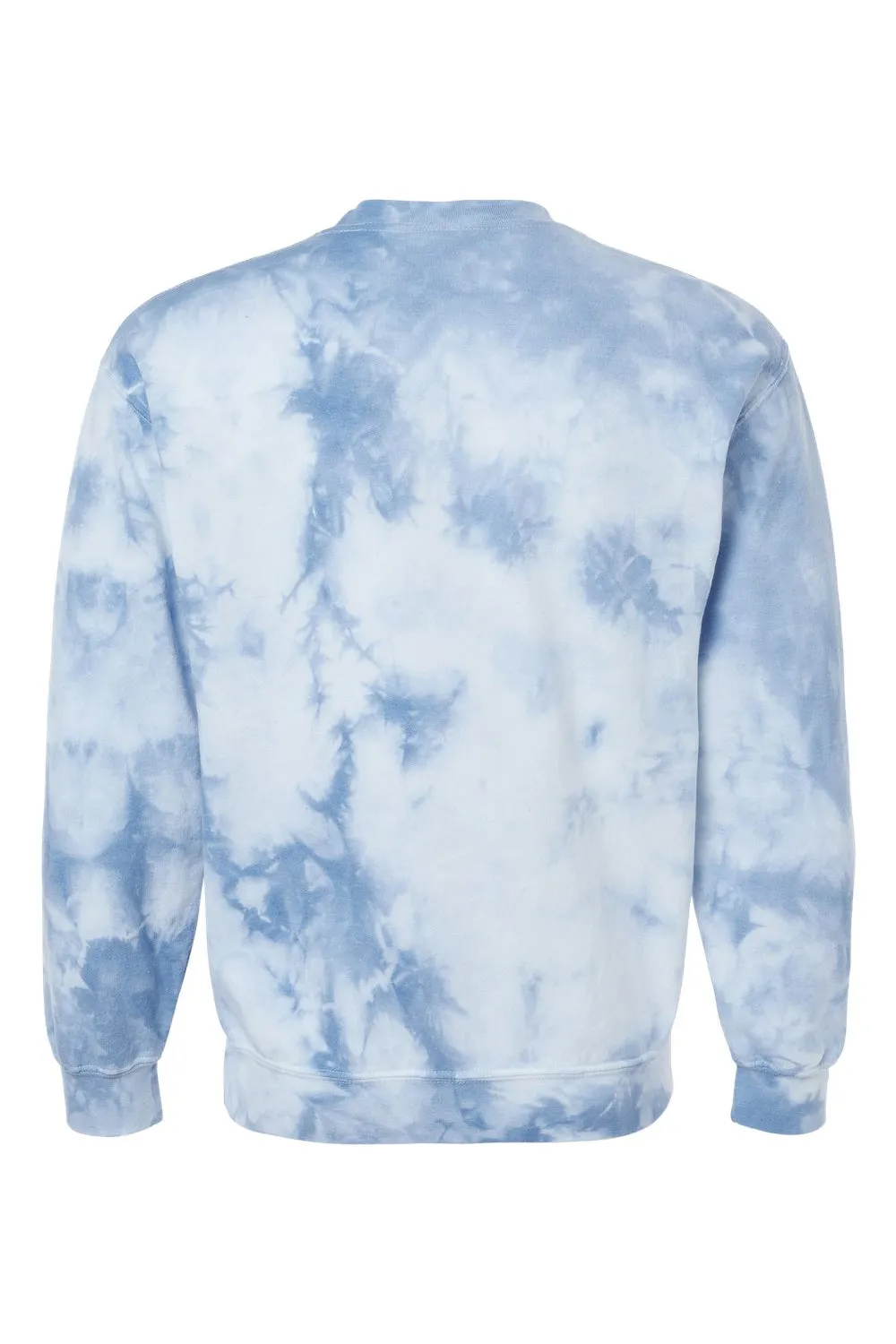 Dyenomite Mens Tie Dyed Crewneck Sweatshirt - Cloudy Sky Crystal Clothing Dyenomite