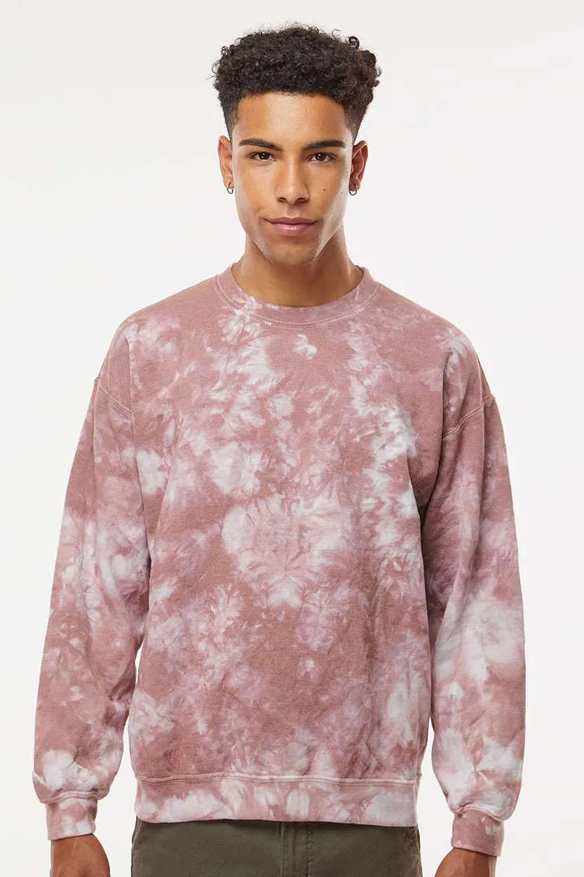 Dyenomite Mens Tie Dyed Crewneck Sweatshirt - Copper Crystal Clothing Dyenomite