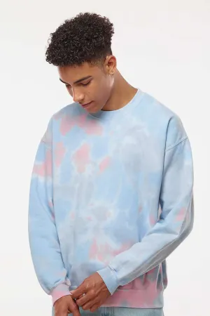 Dyenomite Mens Tie Dyed Crewneck Sweatshirt - Coral Dream Clothing Dyenomite