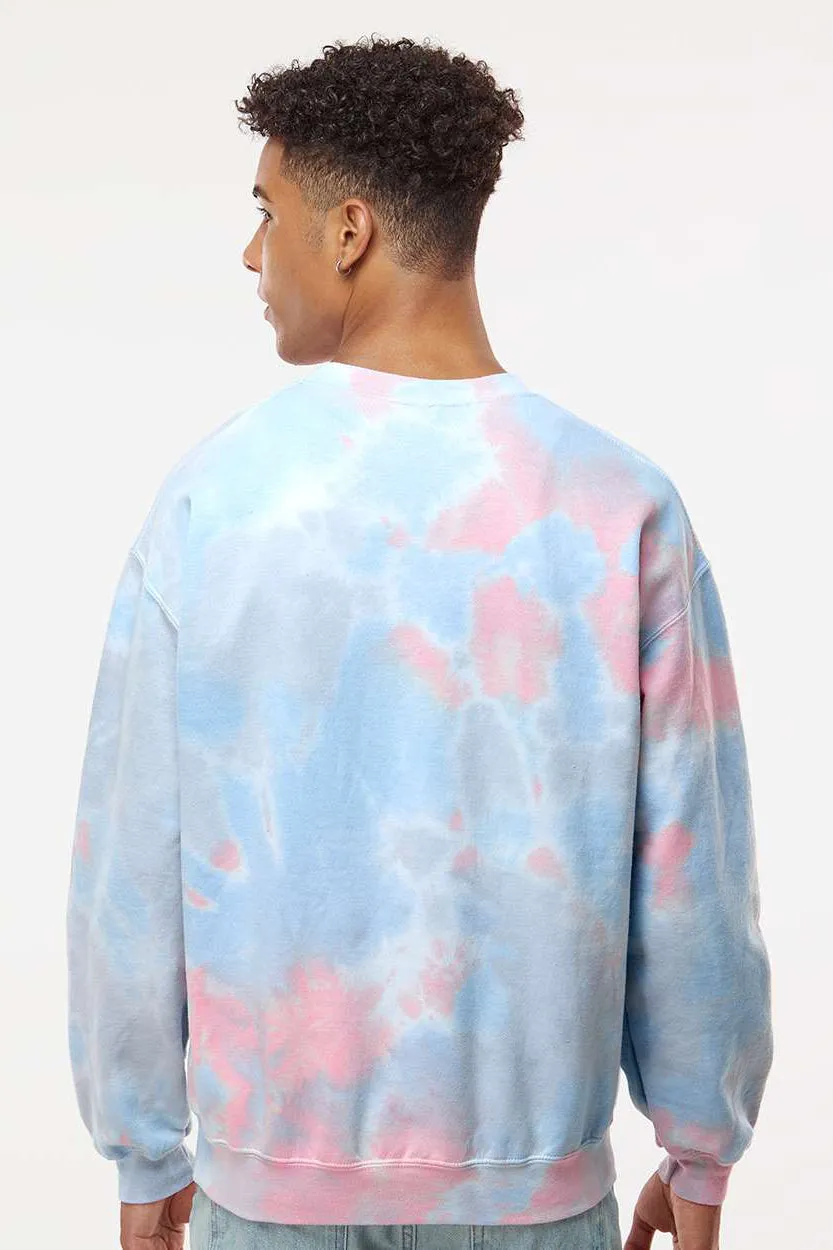 Dyenomite Mens Tie Dyed Crewneck Sweatshirt - Coral Dream Clothing Dyenomite