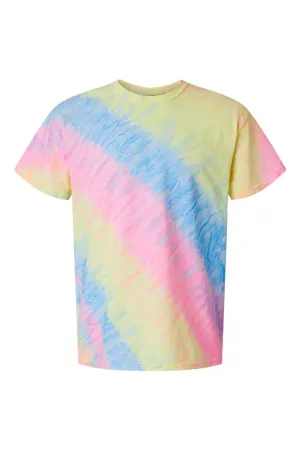 Dyenomite Mens Tilt Tie Dyed Short Sleeve Crewneck T-Shirt - Dayglo Clothing Dyenomite