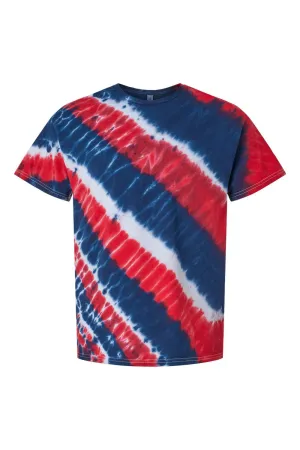 Dyenomite Mens Tilt Tie Dyed Short Sleeve Crewneck T-Shirt - USA Clothing Dyenomite