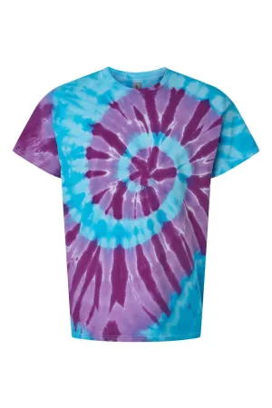 Dyenomite Mens Typhoon Tie Dyed Short Sleeve Crewneck T-Shirt - Tahiti Clothing Dyenomite
