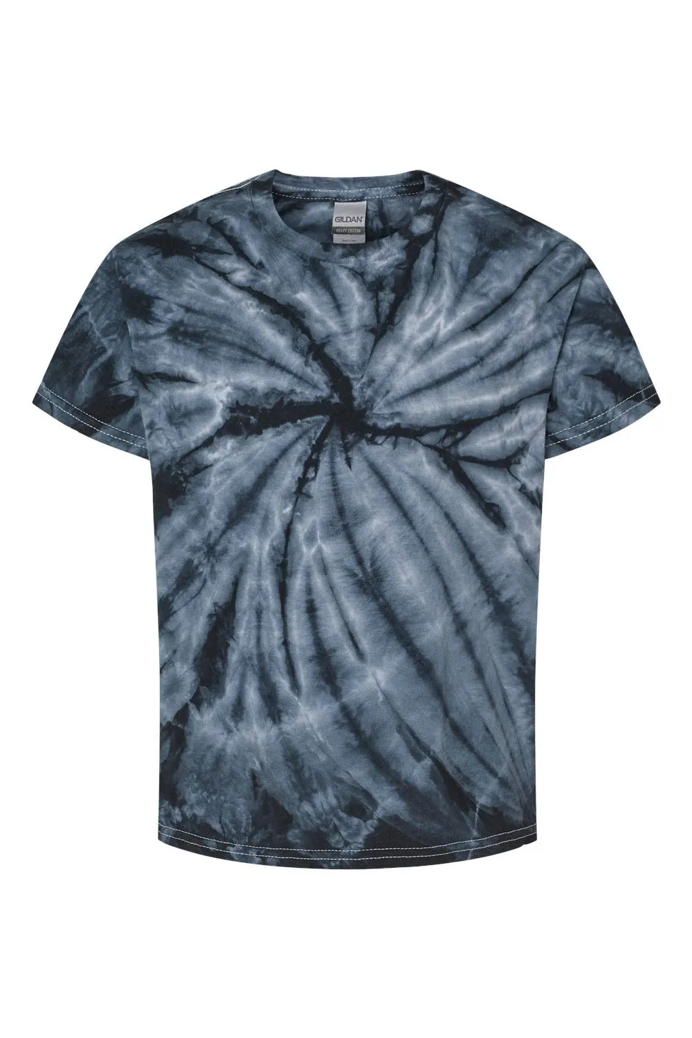 Dyenomite Youth Cyclone Pinwheel Tie Dyed Short Sleeve Crewneck T-Shirt - Black Clothing Dyenomite