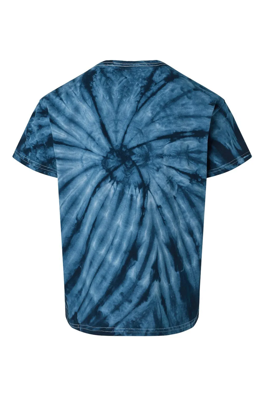 Dyenomite Youth Cyclone Pinwheel Tie Dyed Short Sleeve Crewneck T-Shirt - Navy Blue Clothing Dyenomite