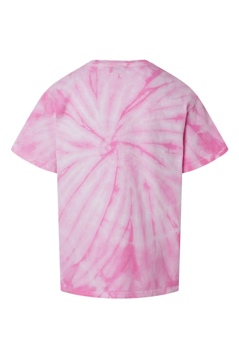Dyenomite Youth Cyclone Pinwheel Tie Dyed Short Sleeve Crewneck T-Shirt - Pink Clothing Dyenomite