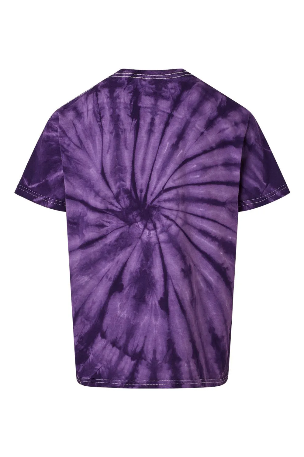 Dyenomite Youth Cyclone Pinwheel Tie Dyed Short Sleeve Crewneck T-Shirt - Purple Clothing Dyenomite