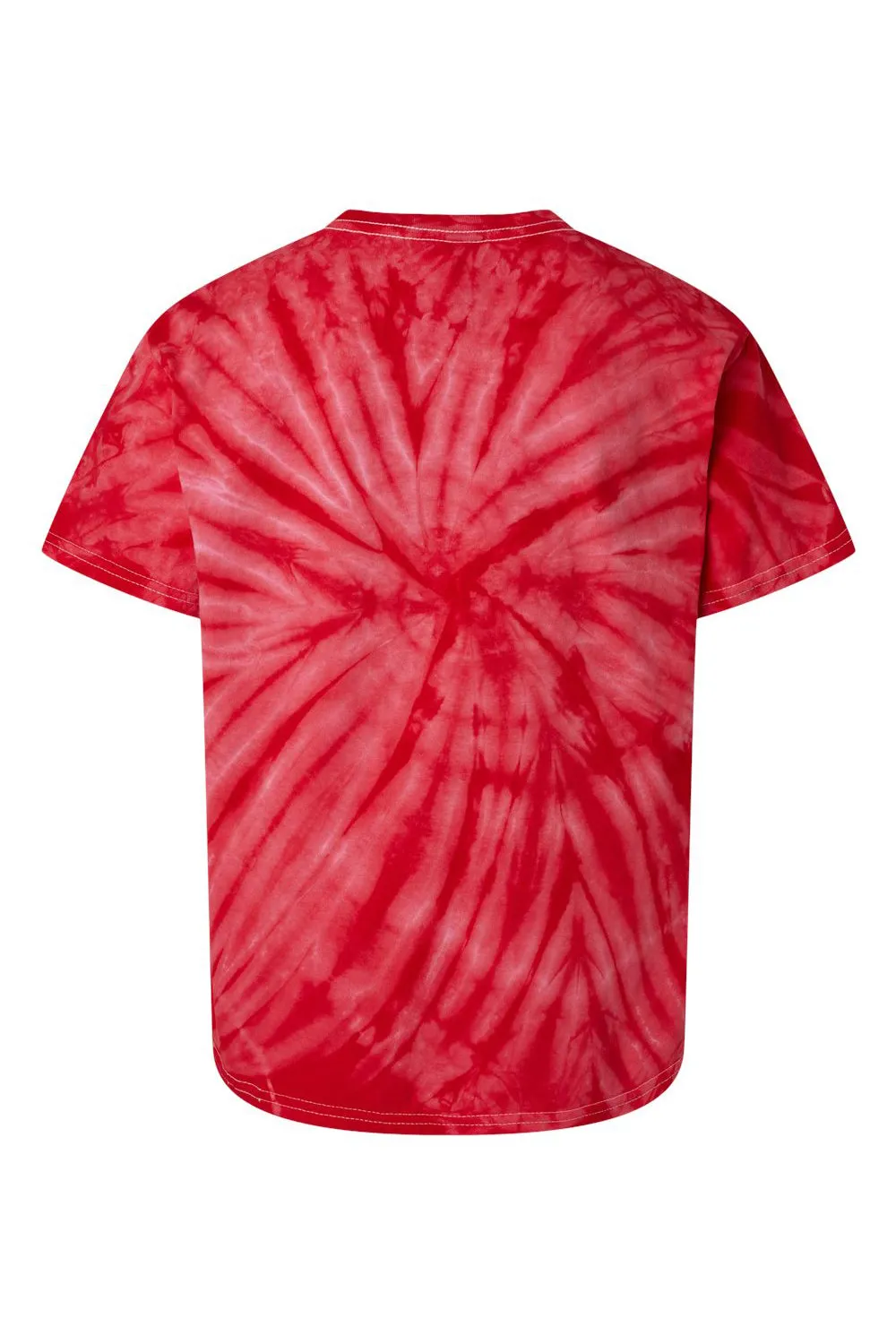 Dyenomite Youth Cyclone Pinwheel Tie Dyed Short Sleeve Crewneck T-Shirt - Red Clothing Dyenomite