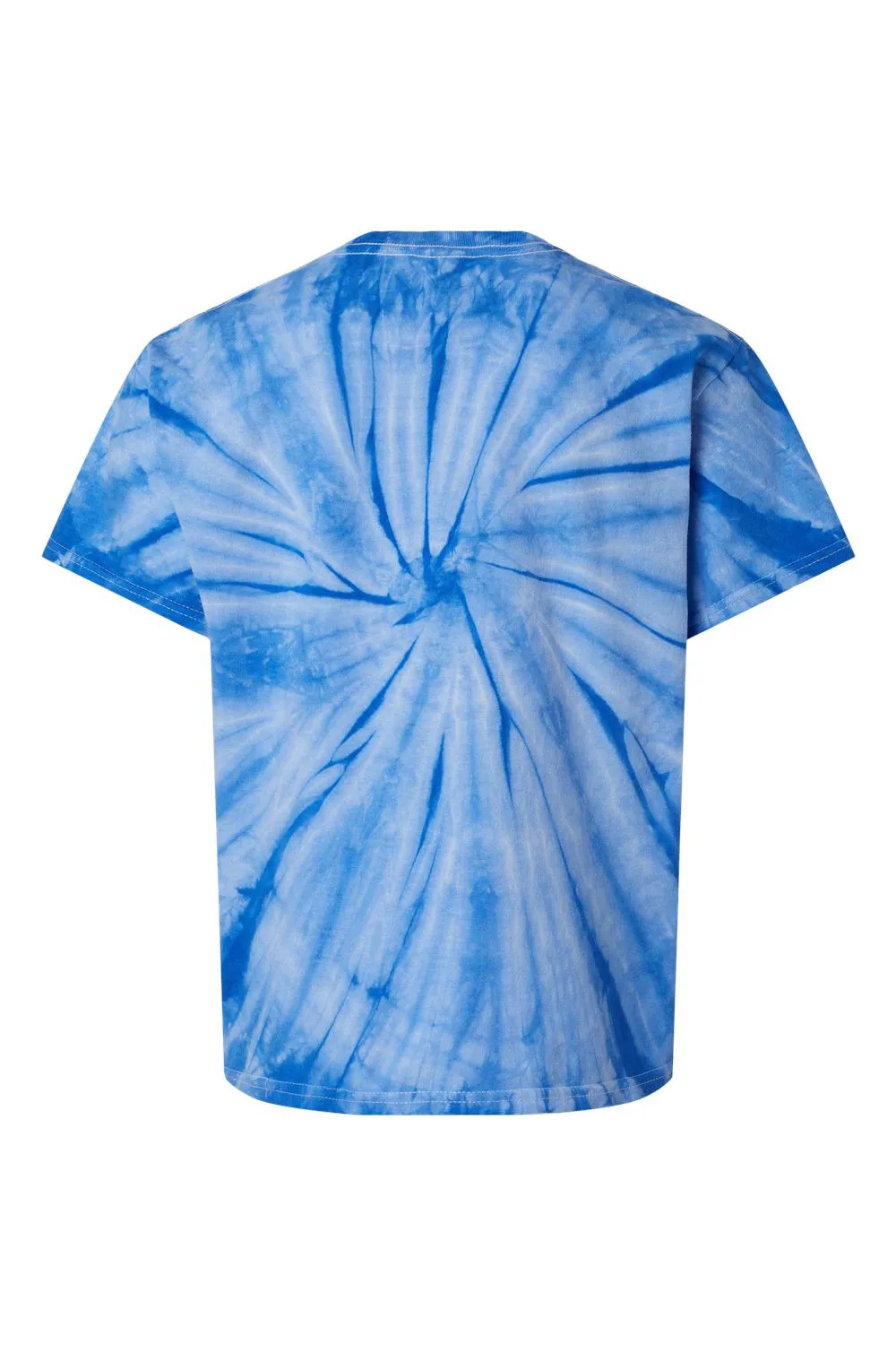 Dyenomite Youth Cyclone Pinwheel Tie Dyed Short Sleeve Crewneck T-Shirt - Royal Blue Clothing Dyenomite