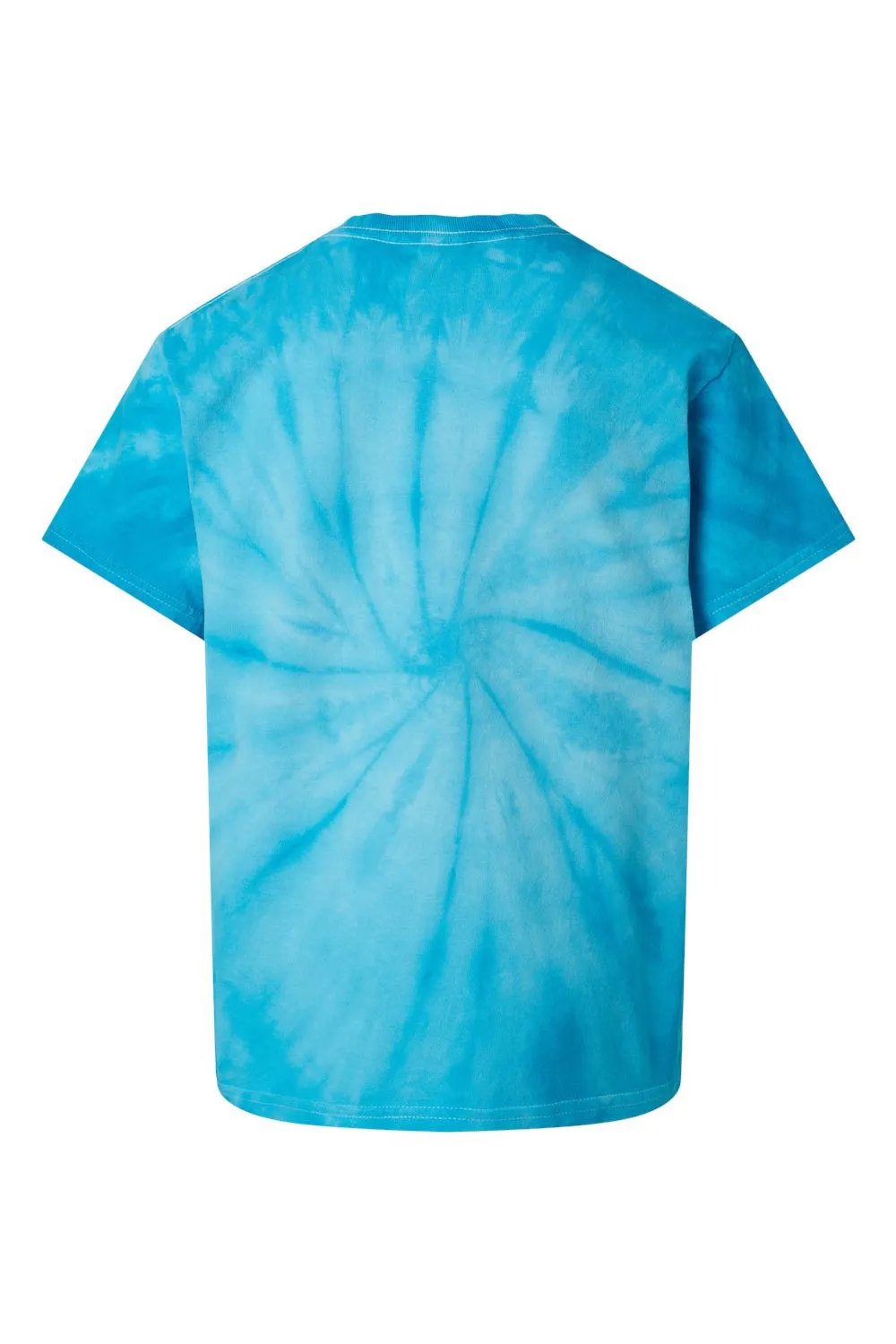 Dyenomite Youth Cyclone Pinwheel Tie Dyed Short Sleeve Crewneck T-Shirt - Turquoise Clothing Dyenomite