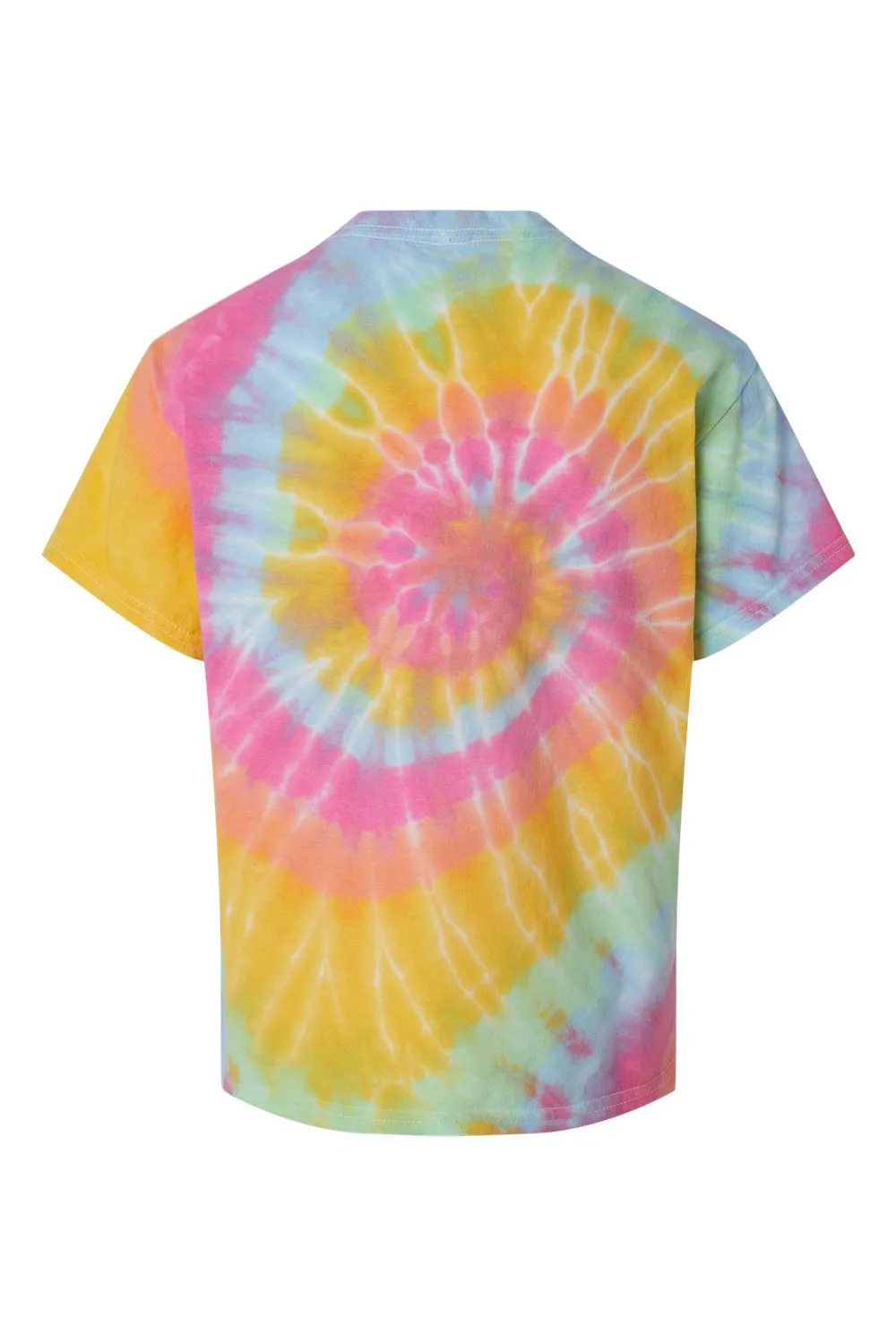 Dyenomite Youth Spiral Tie Dyed Short Sleeve Crewneck T-Shirt - Aerial Spiral Clothing Dyenomite