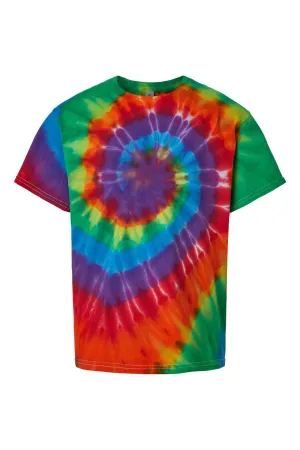 Dyenomite Youth Spiral Tie Dyed Short Sleeve Crewneck T-Shirt - Michelangelo Clothing Dyenomite