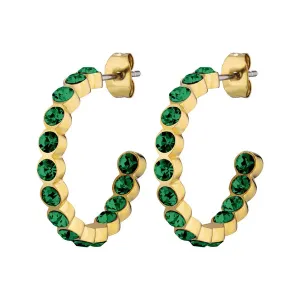 Dyrberg/Kern Jewellery Dyrberg/Kern - Holly Gold Hoop Earrings Emerald