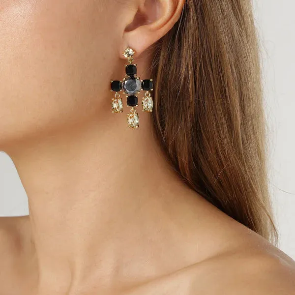 Dyrberg/Kern Jewellery Dyrberg/Kern - Leonora Gold Earrings Black/Golden