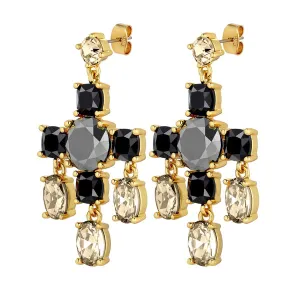 Dyrberg/Kern Jewellery Dyrberg/Kern - Leonora Gold Earrings Black/Golden