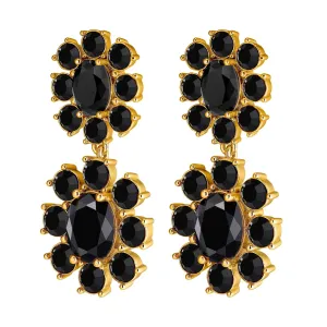 Dyrberg/Kern Jewellery Dyrberg/Kern - Lina Gold Earrings Black