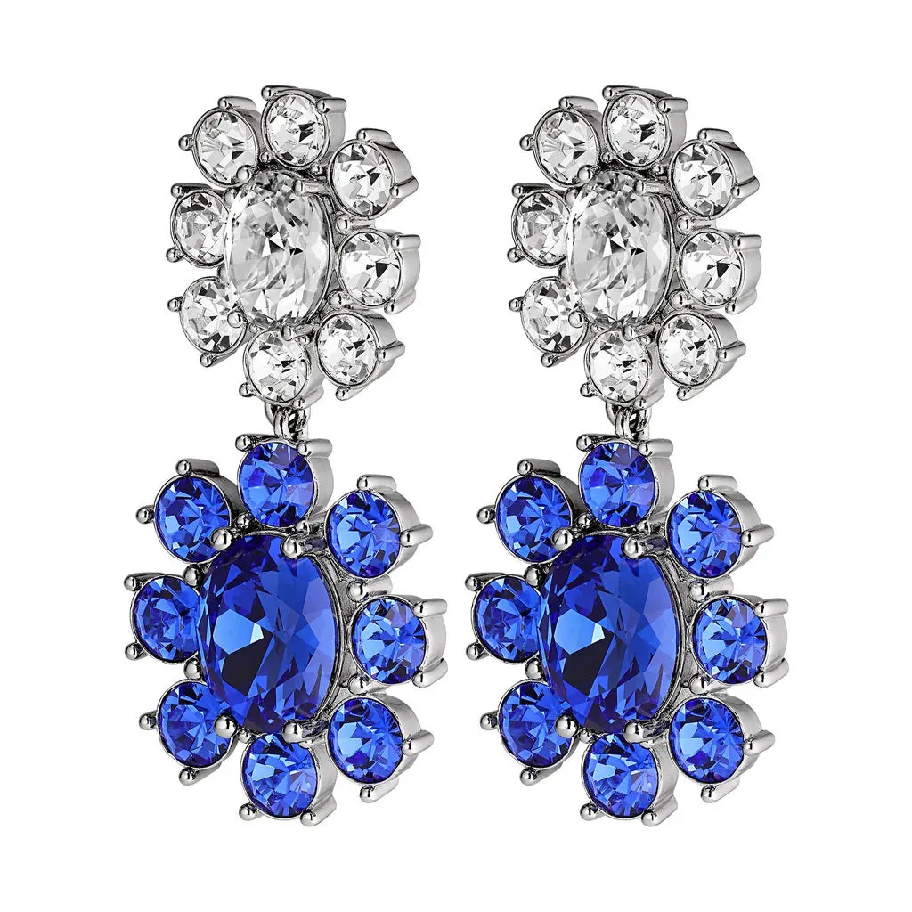 Dyrberg/Kern Jewellery Dyrberg/Kern - Lina SS Floral Earrings Blue & Silver