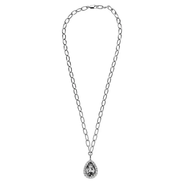 Dyrberg/Kern Jewellery Dyrberg/Kern - Metta Shiny Silver Necklace Grey & Crystal