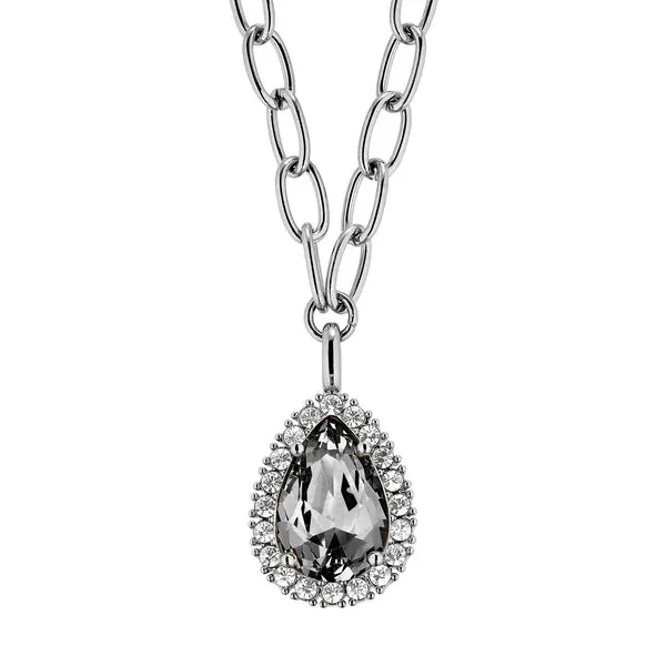 Dyrberg/Kern Jewellery Dyrberg/Kern - Metta Shiny Silver Necklace Grey & Crystal