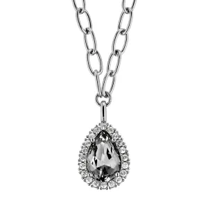 Dyrberg/Kern Jewellery Dyrberg/Kern - Metta Shiny Silver Necklace Grey & Crystal